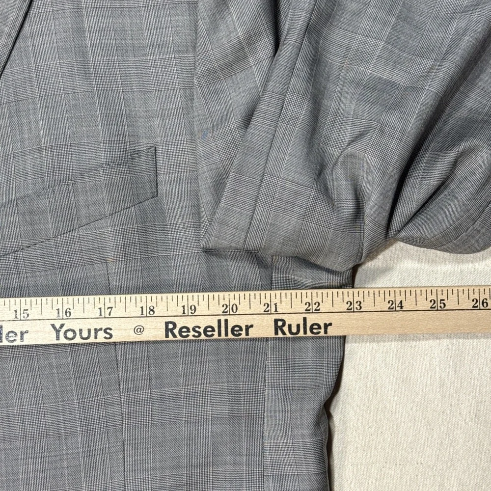 Jos A Bank Reserve Blazer Mens 46 Grey Lanificio di Fabio Super 120s Wool Italy